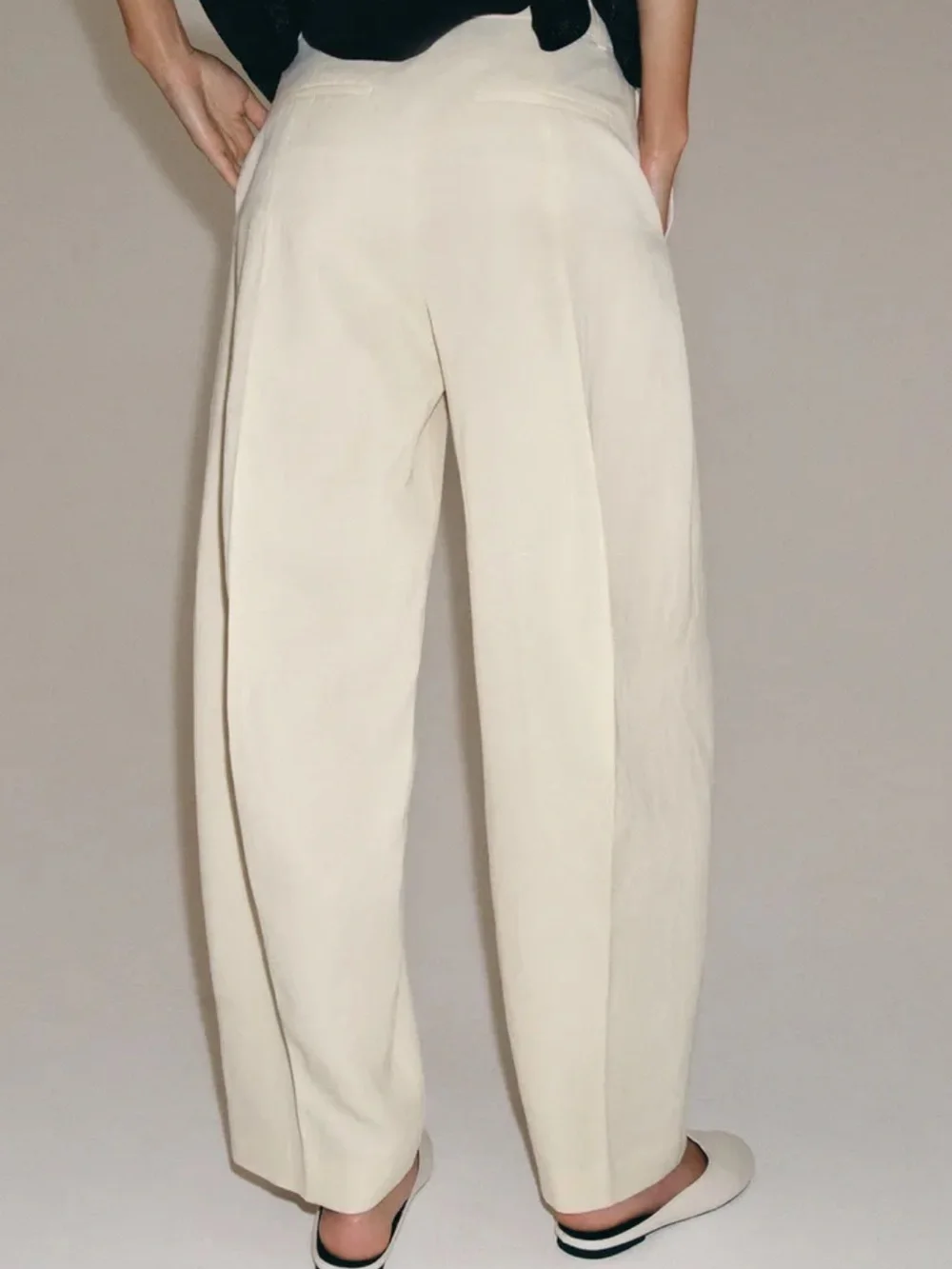 Zara NWT ZW COLLECTION LINEN BLEND BALLOON PANTS 1955/844